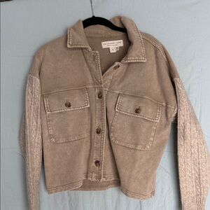 Saltwater LUXE Tan Jacket with Knit Sleeves